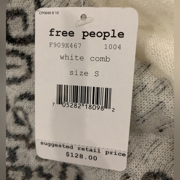 Free People Crop Wool Angora Alpaca Blend Sweater with Lace Trim NWT - Picture 7 of 8